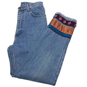 Vintage Old School Clothing Embellished Hem Mom Jeans Size 4